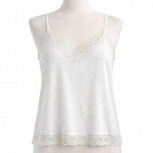 Kate‎ Kasin White Lace Camisole Slip Top Plus Size 2X XXL Dainty Fairy Layering
